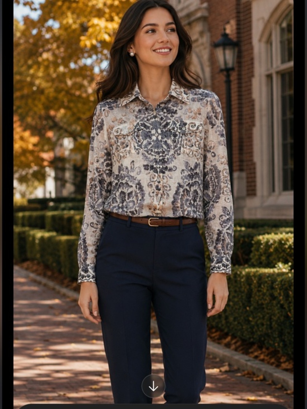 Tory Burch Brigitte Medallion silk Cotton Long-Sleeve Button-Up Blouse